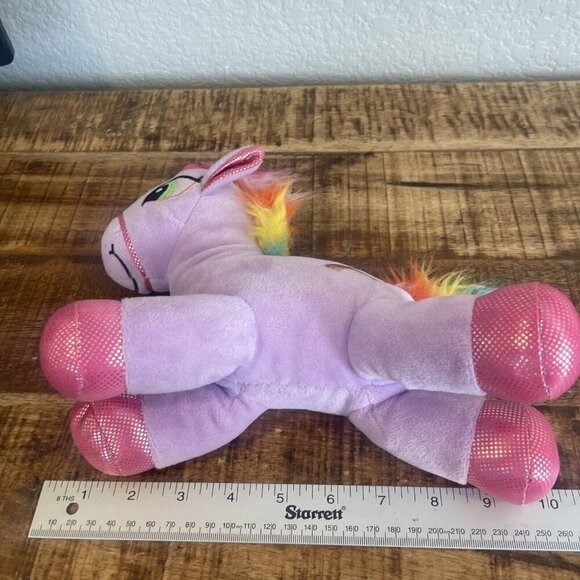 Amos Sweets Unicorn Plush Purple Pink Rainbow 9" Long Stuffed Animal Glittery - Picture 8 of 9
